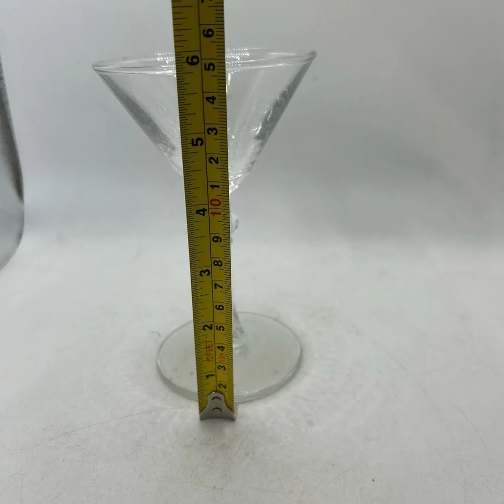 Crate Barrel Glassware Martini Glass Set Of 4 Clear Glass‎ Modern Minimalist